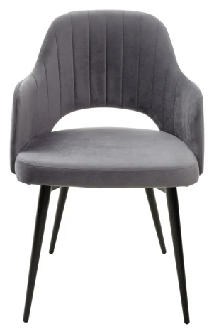 Стул M-City FANTINE-LA СЕРЫЙ #27, велюр / черный каркас