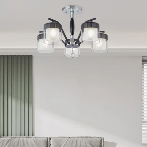 Потолочная люстра на штанге Arte Milano Napoli-2646 332646/5 CR+BK (220V, подвески)