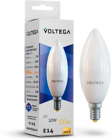 Светодиодная лампа Simple Candle 10W 3000K E14 Voltega Candle 10W 7241