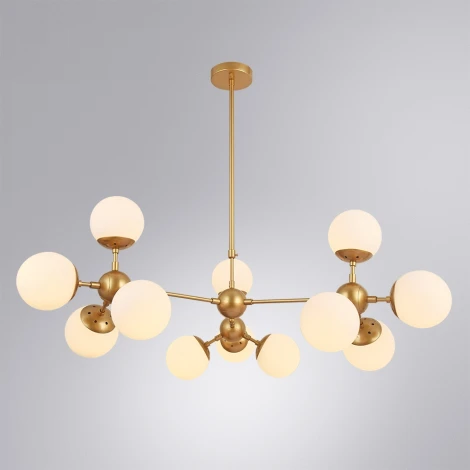 Потолочная люстра на штанге Arte Lamp Bolla A1664SP-12GO (220V, шарики, молекулы)