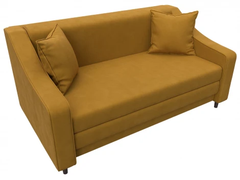 Диван прямой Лига-071 (ЛДСП,Брус,Фанера/Дерево/Велюр/Желтый) Лига Диванов 129778