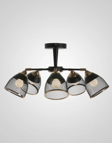 Потолочная люстра на штанге  SL2839-5 BK+GD Мелодия Света SL1N 000065858