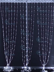 Гирлянда светодиодная Водопад синяя 8 режимов свечения 220B, 585 LED, провод прозрачный, IP54 RL-WF2*3C3/2-585-T/B Rich LED