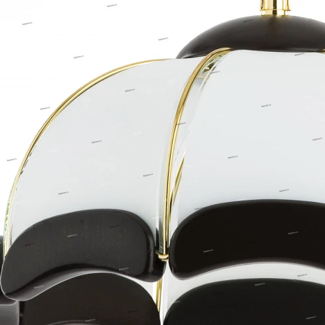 Подвес Alfa Sikorka Venge, 1 плафон, золото с белым и венге