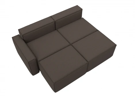 Диван угловой модульный Лига-063 угол левый (ДСП/Пластик/Рогожка/Коричневый) Лига Диванов 129784L