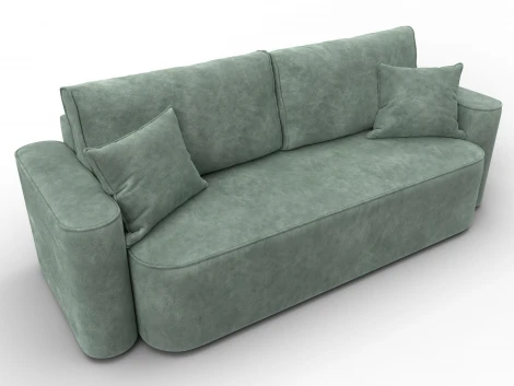 Диван прямой Лига-118 НПБ (ДСП,ЛДСП,Брус,Фанера,Велюр/Зеленый) Лига Диванов 137069