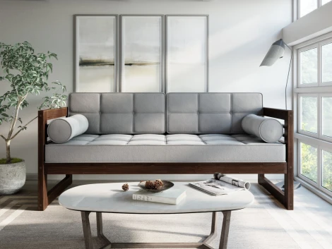 Диван Arsko прямой Сега Б орех велюр серый