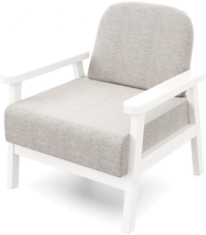 Кресло Arsko Флори белая эмаль рогожка серая