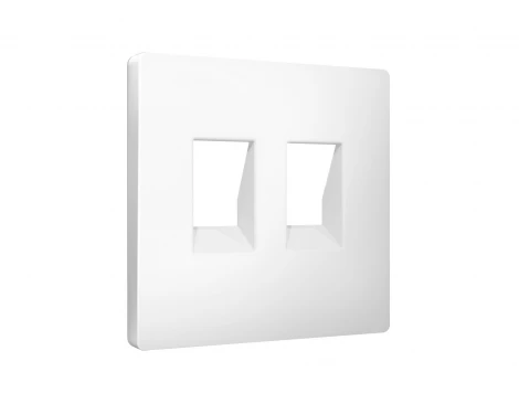 Лицевая панель для Ethernet RJ-45/телефонной RJ-11 двойной розетки (белый матовый) Ambrella Volt QUANT AP1321