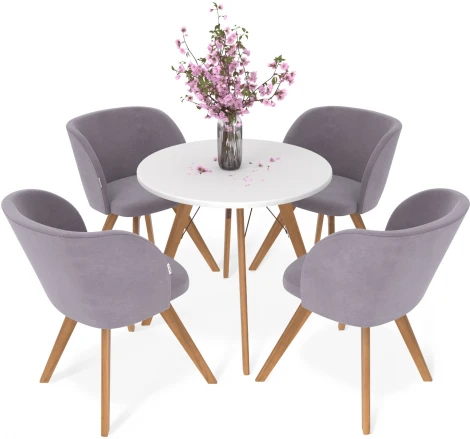 Обеденная группа SHT-DS221 белосн. шагрень/сирен. орхидея/прозр.лак Sheffilton 2296157601