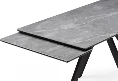 Керамический стол Notta Вилли 140(200)х80 серый мрамор larka grey / черный арт.612898