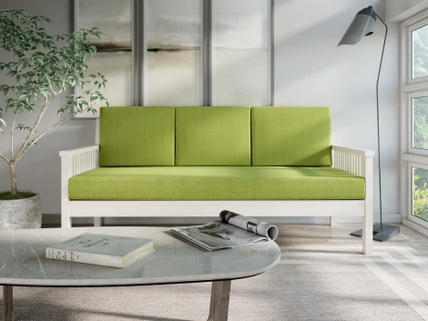 Диван Arsko Норман Б беленый дуб зеленая рогожка