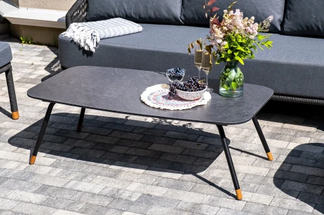 "Верона" лаунж-зона 5-местная плетеная из роупа (веревки), каркас алюминиевый темно-серый, роуп темно-серый 4SIS арт.УТ-00007273