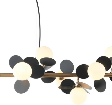 Подвесная люстра на штанге Lumien Hall Ilmari LH4136/12PO-BR-BK