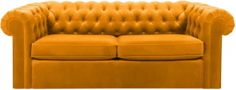 Диван Chesterfield ОГОГО (арт.344552), (Ткань/Желтый)
