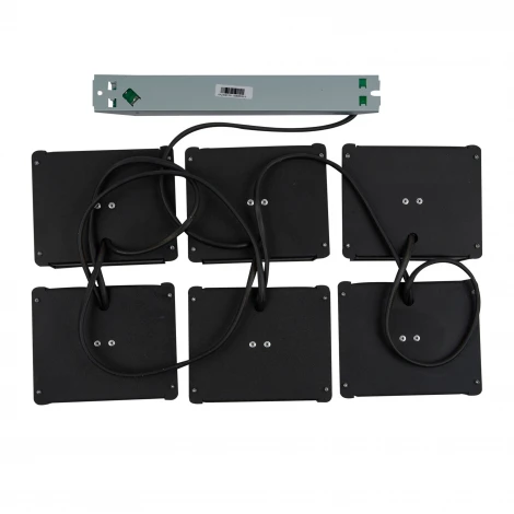 Светильник светодиодный потолочный встраиваемый, комплект из 6 штук, 4000K, для ячеек 100x100мм, в комплекте с и/п Uniel Grilyato Mini ULP-1010 42W/4000К IP40 GRILYATO BLACK KIT06