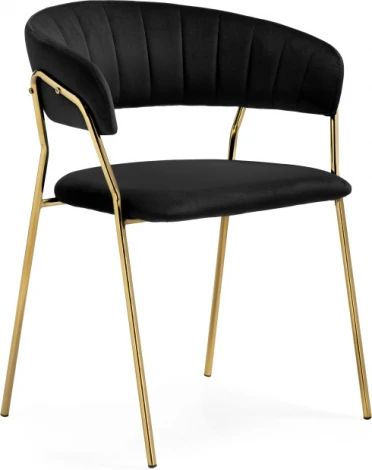 Стул на металлокаркасе Woodville Kamelia 1 black / gold