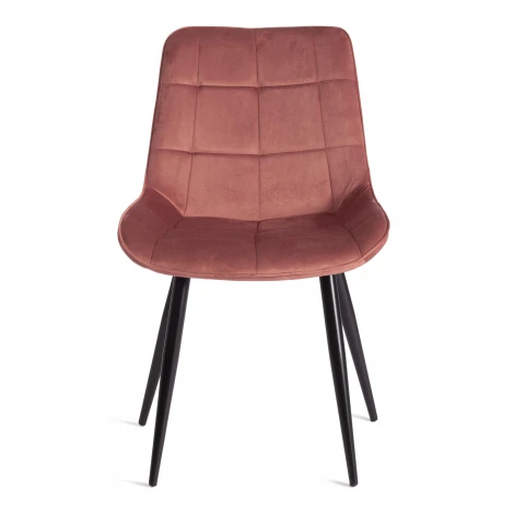 Стул Abruzzo/Абруццо (мод. 8060)/2 шт. в упаковке металл/велюр, 54х62х83см, коралловый (HLR-44)/черный (Комплект из 2 шт.) Tetchair 24541