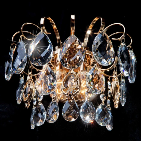 Настенный светильник Eurosvet Crystal 10081/2 золото/прозрачный хрусталь Strotskis