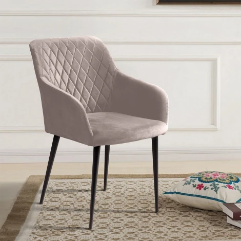 Стул с подлокотниками Robert, бархат пепельно-бежевый 25 Top Concept ROBERT 75429