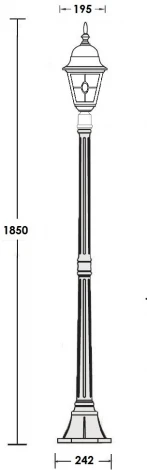 Наземный фонарь Oasis Light QUADRO M lead GLASS 79908MlgY Bl (220V, фонарь, IP44)