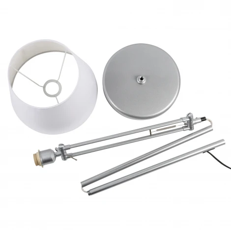 Торшер напольный под лампу Е27, 60W, с регулировкой наклона, Серебристый/Белый Uniel UML-T500 E27 SILVER/WHITE