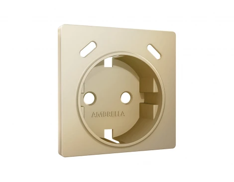 Лицевая панель для электрической розетки с заземлением и шторками 2хUSB Type-C (шампань) Ambrella Volt QUANT AP6105