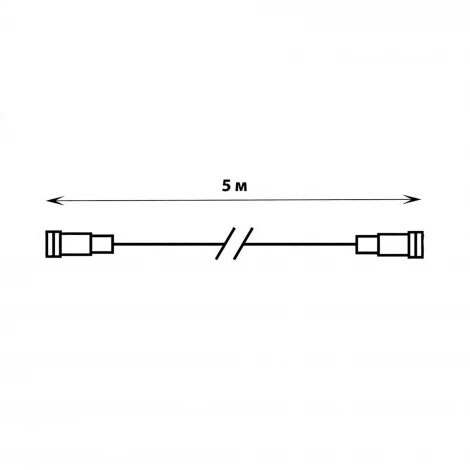 Удлинитель для гирлянд серии F90PRO 5м статика/мерцание IP67 черный Uniel UCX-F90 E/5M/BK