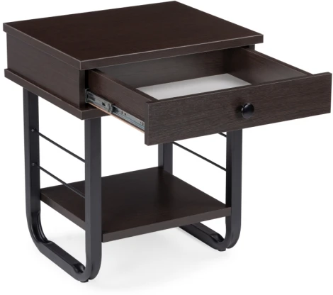 Прикроватная тумба Woodville Малгома черная / венге 511607