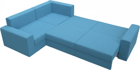 Диван угловой Майами Long левый угол (Голубой/Рогожка) Лига Диванов арт.123488L