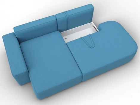 Диван угловой Лига-065 БП угол левый (ДСП,Рогожка/Голубой) Лига Диванов 134786L