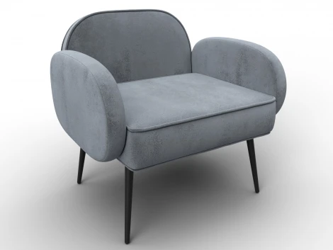 Кресло Лига-086 (Фанера/Металл/Велюр/Серый) Лига Диванов 132439