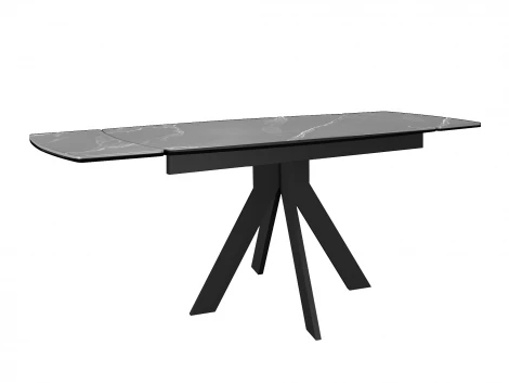 Стол DikLine DKU120 Керамика Серый мрамор/подстолье черное/опоры черные (2 уп.) арт.00-00074485