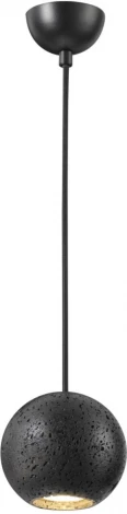 Подвесной светильник Odeon Light Travertino 6626/1L IP20 LED GU10 7W (не в комплекте) 220V черный/металл/травертин (на проводе, шар)