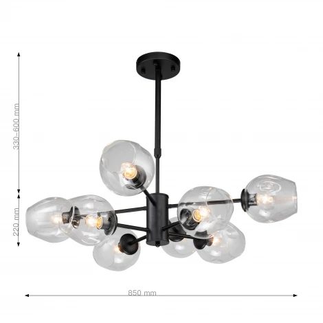Потолочная люстра на штанге Favourite Recens 2626-8P (220V, шар, молекулы)