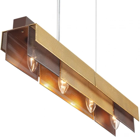 Подвесной светильник Lumion Dana 8005/4A кофе/кофе, золотой металл/металл Е14 4*40W 220V (на тросе)