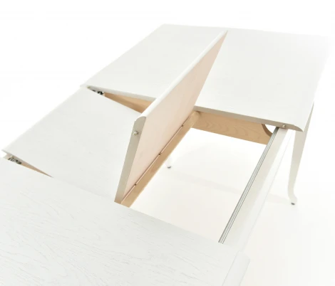 Стол Кабриоль, Эмаль белая/Патина серебро, Аврора