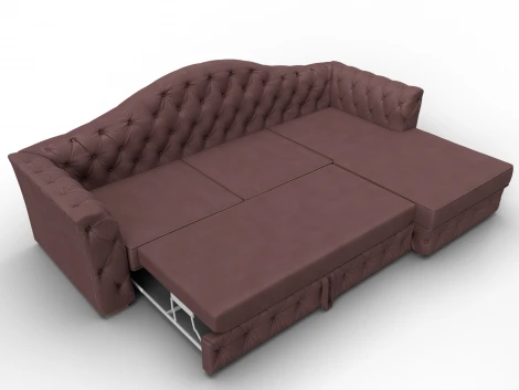 Диван угловой Артис правый угол (Брус,Рейка,Замша/Бордовый) Лига Диванов 128039