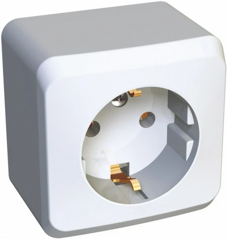 Розетка накладная с заземлением (белый) Systeme Electric Этюд PA16-003B
