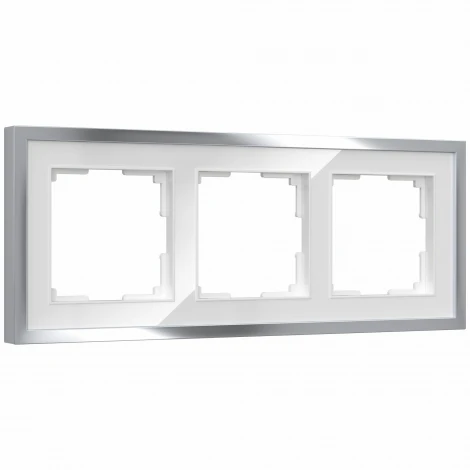Рамка на 3 поста Baguette (белый/серебро) Werkel W0032850 (a060232)