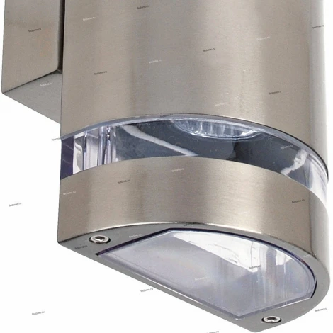 Светильник настенный уличный Horoz Gardenya, 2 плафона, никель с прозрачным