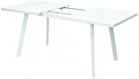 Стол ФИН 120 Белый, стекло/ Белый каркас М-City