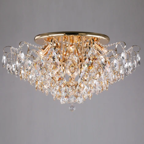 Потолочная люстра Eurosvet Crystal 10081/12 золото / прозрачный хрусталь