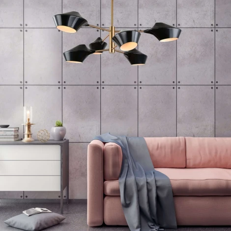 Потолочная люстра Lumina Deco Romina LDP 6037-6 BK+GD