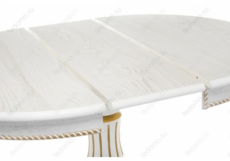 Деревянный стол Woodville Павия 100 молочный с золотой патиной 406087
