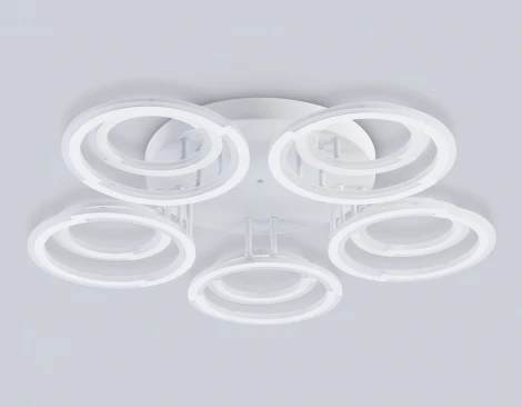 Потолочная люстра светодиодная на штанге с пультом регулировкой цветовой температуры яркости и ночным режимом Ambrella ACRYLICA FA8944 (220V, кольцо)