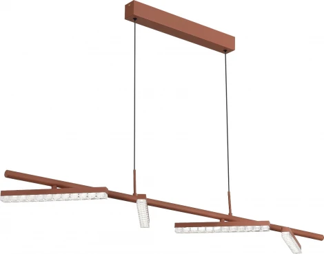 Подвесной светильник ST Luce SL1018 SL1018.603.04 терракотовый/прозрачный LED 4*32W 4000K (220V, на проводе)