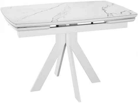 Стол DikLine DKU120 Керамика Белый мрамор/подстолье белое/опоры белые (2 уп.) арт.00-00074483
