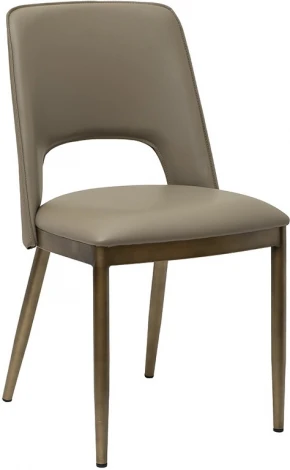 Стул обеденный экокожа бежевый+бронза 47*52*87см Garda Decor арт.163YH-06574