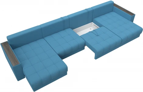 Диван П-образный с декором Лига-049 НПБ Лонг Лига Диванов (Рогожка) арт.128555